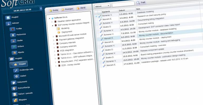 softCRM poslovna i online aplikacija za projekte 
