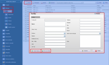Dodavanje nove tvrtke u aplikaciji softCRM