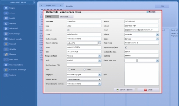 Podaci o korisniku aplikacije softCRM