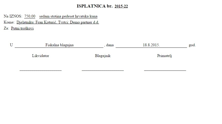 Blagajnička uplatnica