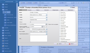 Detalji projekta kroz softCRM aplikaciju
