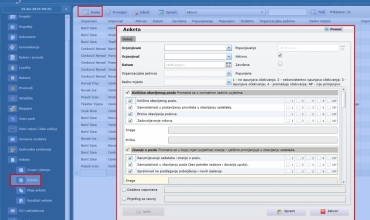 Slika 2. Definiranje ankete i praćenje njezine popunjenosti